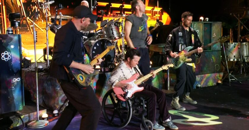 Coldplay headlines Glastonbury with a cameo from Michael J. Fox